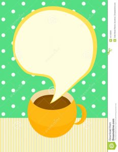 credit card design template talking coffee cup invitation card chocolate tea steam bubble speech shape