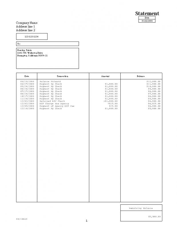 credit report sample