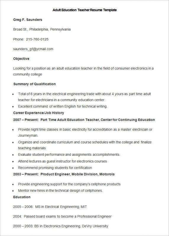 curriculum vitae template student