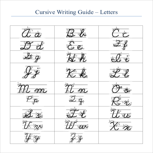 Cursive Writing Template Template Business