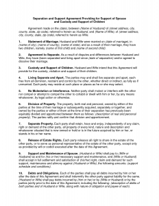 custody agreement template child custody agreement letter sample