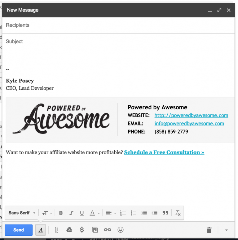 create custom email signature free