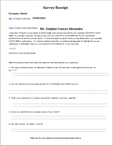 customer satisfaction survey template survey receipt