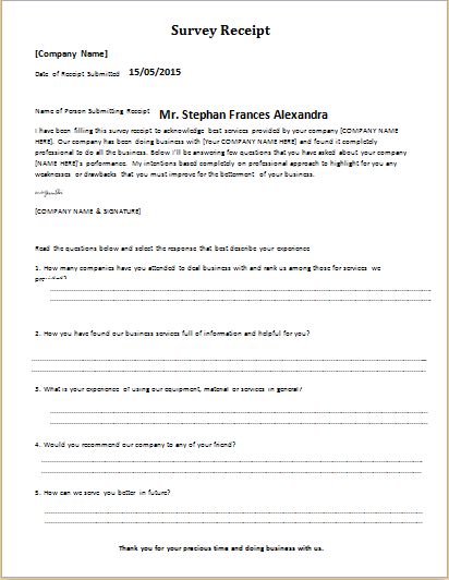 customer satisfaction survey template