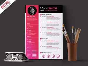 cv format template modern resume cv template free psd