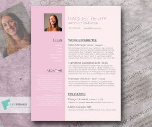 cv template download free pink cv design