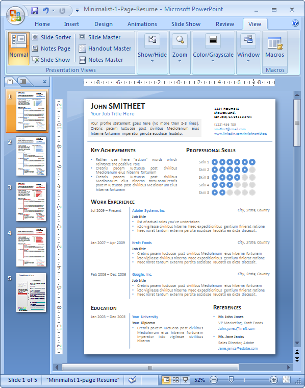 cv template download