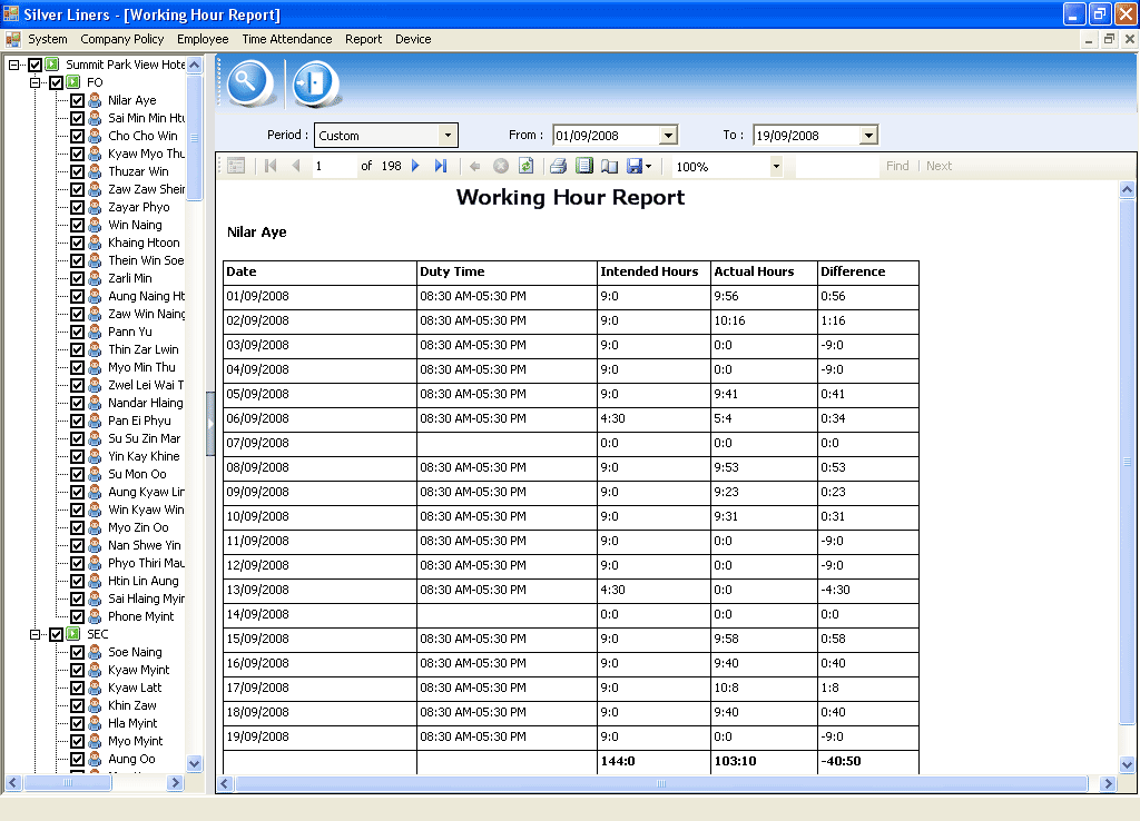 daily attendance sheet