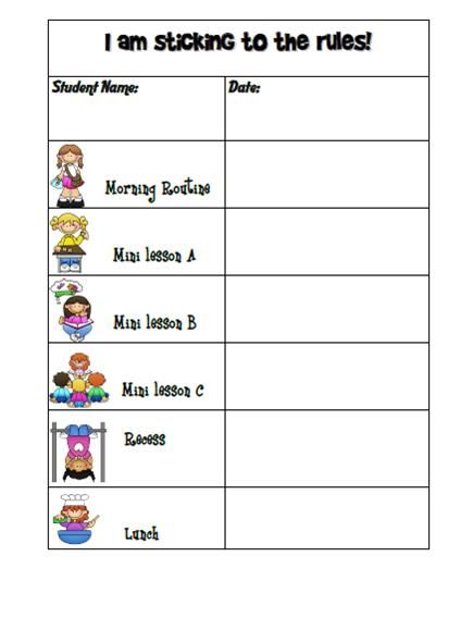 daily behavior chart template