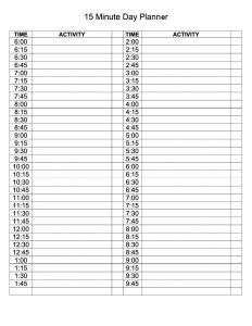 daily calendar template daily planner template