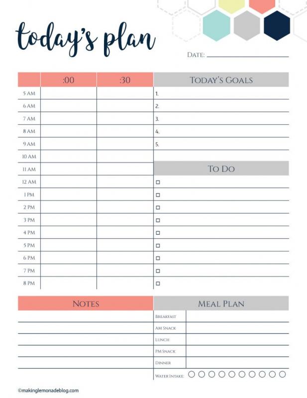 Free Daily Calendar Template