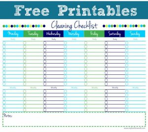 daily checklist template free printable house cleaning checklist