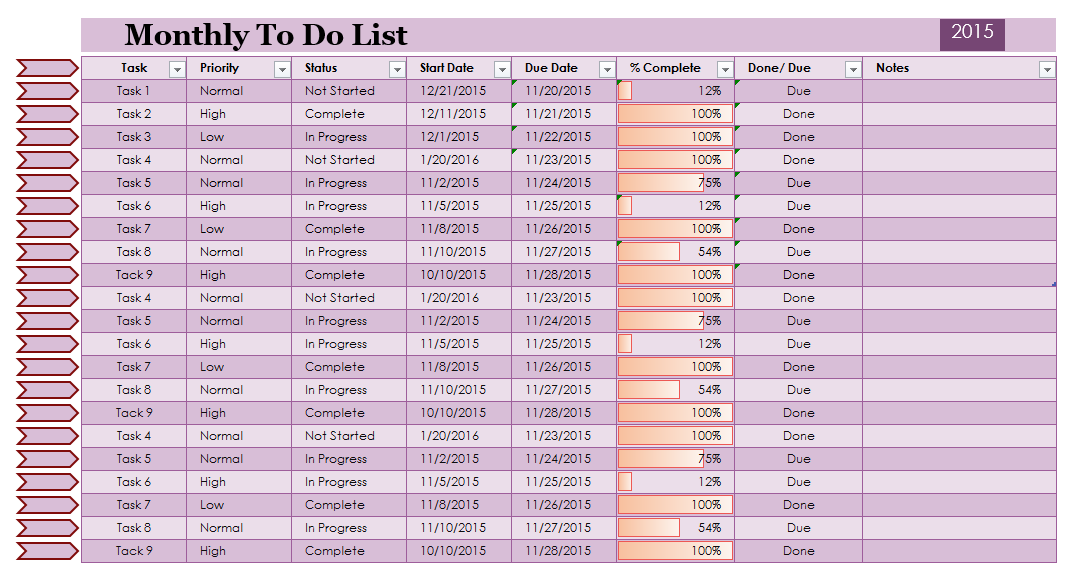 daily checklist template