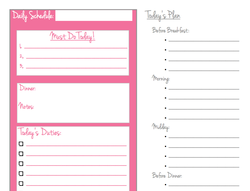 daily meal plan template