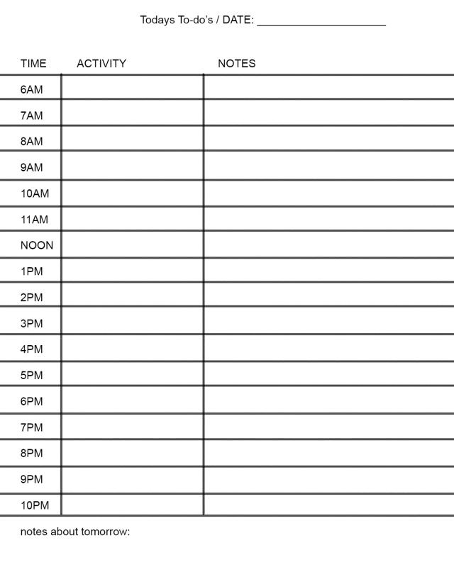 daily planner templates