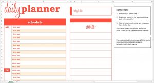 daily schedule planner basic daily planner excel template savvy spreadsheets