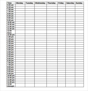 daily schedule template business time daily schedule template