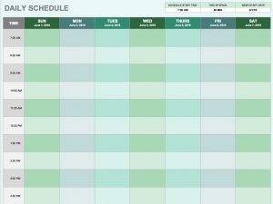 daily schedule template daily schedule template