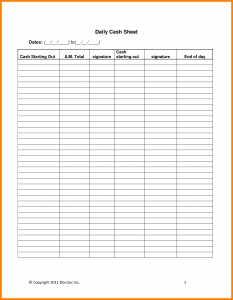 daily schedule template printable daily cash sheet daily cash sheet printable