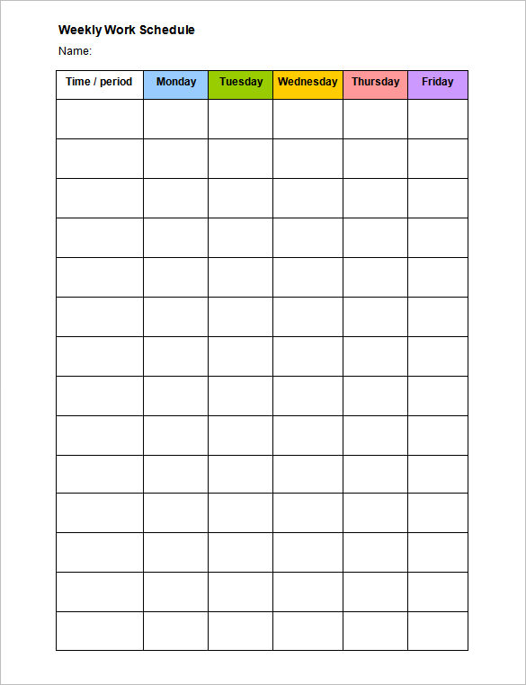 Daily Schedule Template Word Template Business