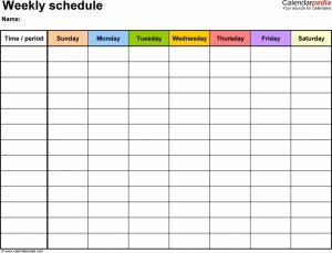 daily schedule template word free weekly schedule templates for word templates uj