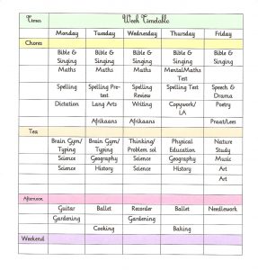 daily schedule template word week timetable