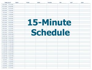 daily task list template minute schedule