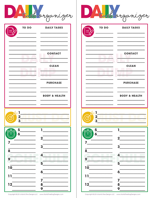 daily task list template