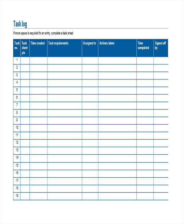 Template Daily Task List