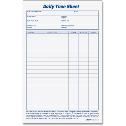 daily time sheet