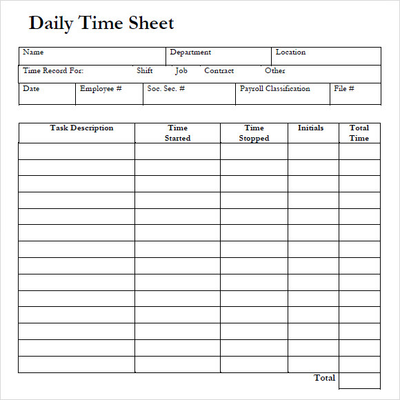 Daily Time Log Sheet Printable Images and Photos finder