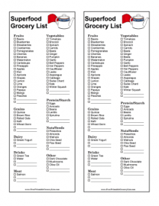 daily to do list templates superfood grocery list