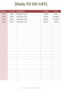 daily todo list template daily to do list template for office