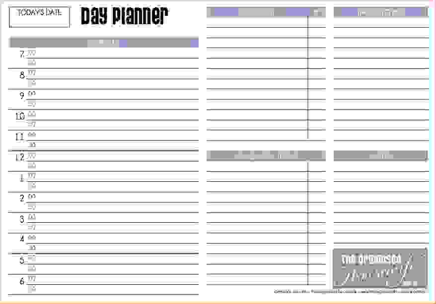 day planner template