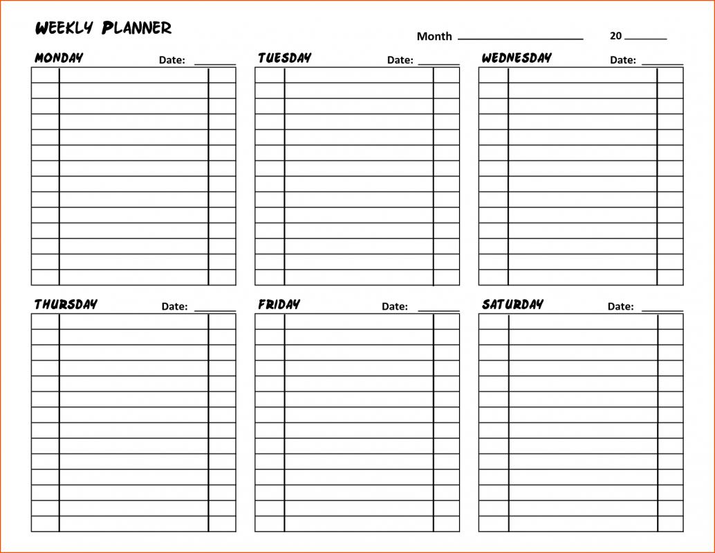 day planner template