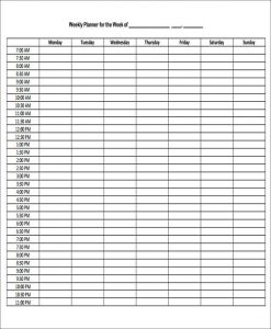 day planner template day week planner sample