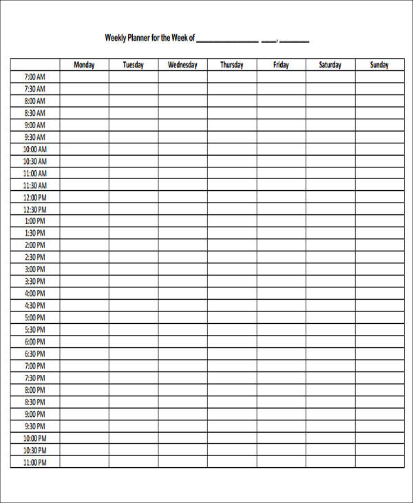 day planner template