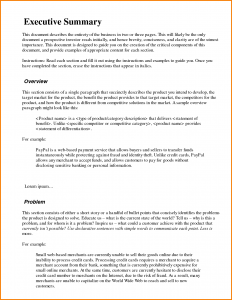 deal memo template executive summary format example