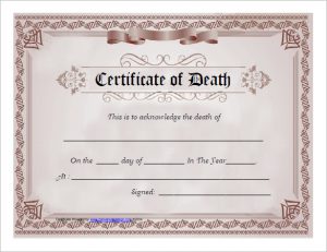 death certificates templates death certificate template free download pdf