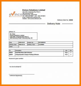 delivery receipt template delivery note sample letter courier delivery note example template free download