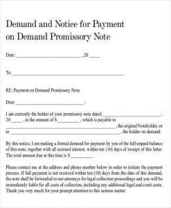 demand for payment letter formal demand for payment letter