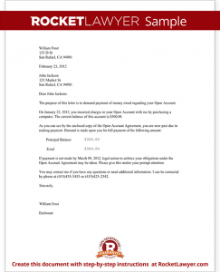 demand letter template sample demand for money owed form template