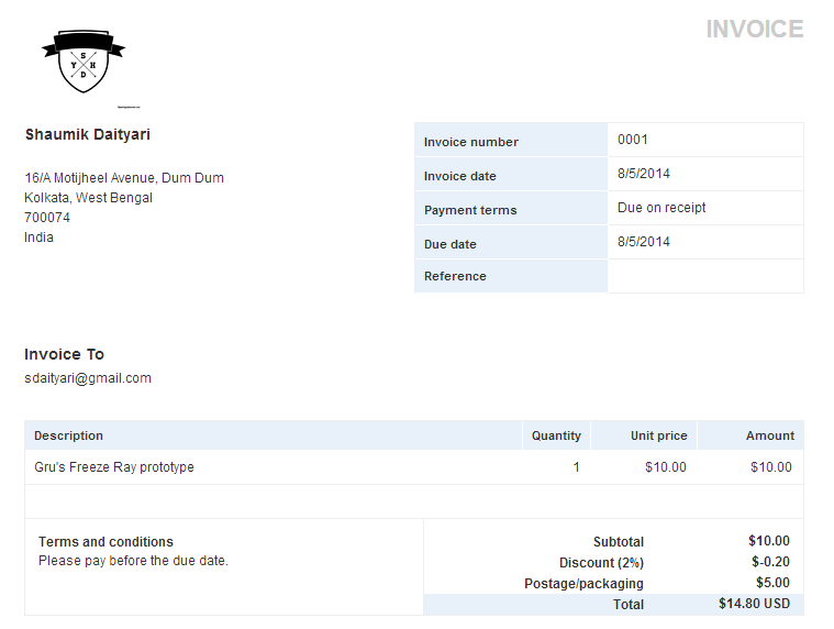 deposit receipt template