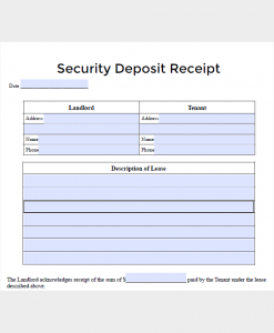 deposit receipt template lease security deposit receipt