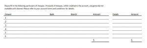 deposit slip templates deposit slip reverse