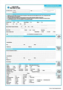 deposit slip templates sbi bank account opening form download