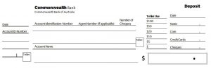 deposit slips example deposit slip front