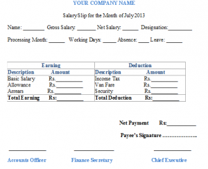 deposit slips example payslip format in word free download