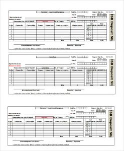 deposit slips examples cash deposit slip template