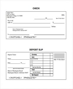 deposit slips template check and deposit slip